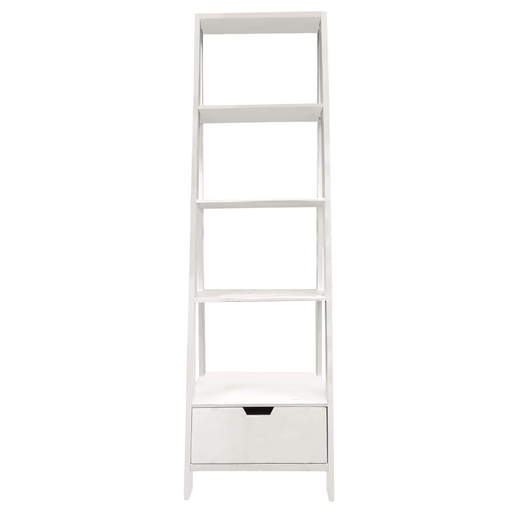 white ladder shelf bathroom