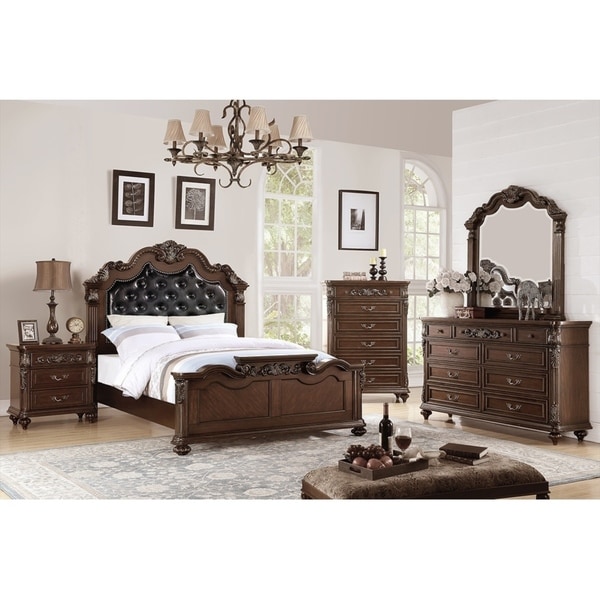 Brown Wood 3-Drawer Nightstand
