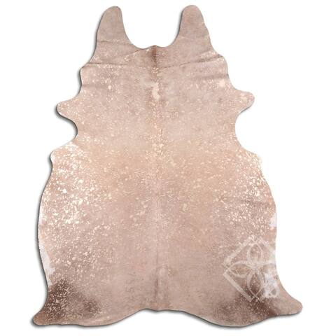 margo cowhide beige brown area rug - L