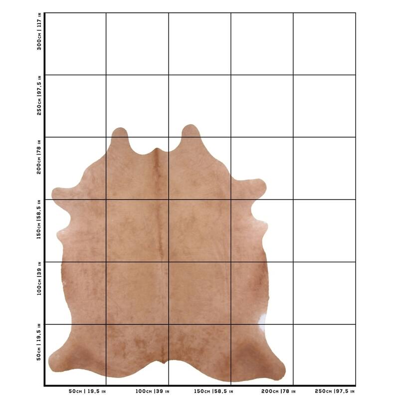 beige cowhide rug - L