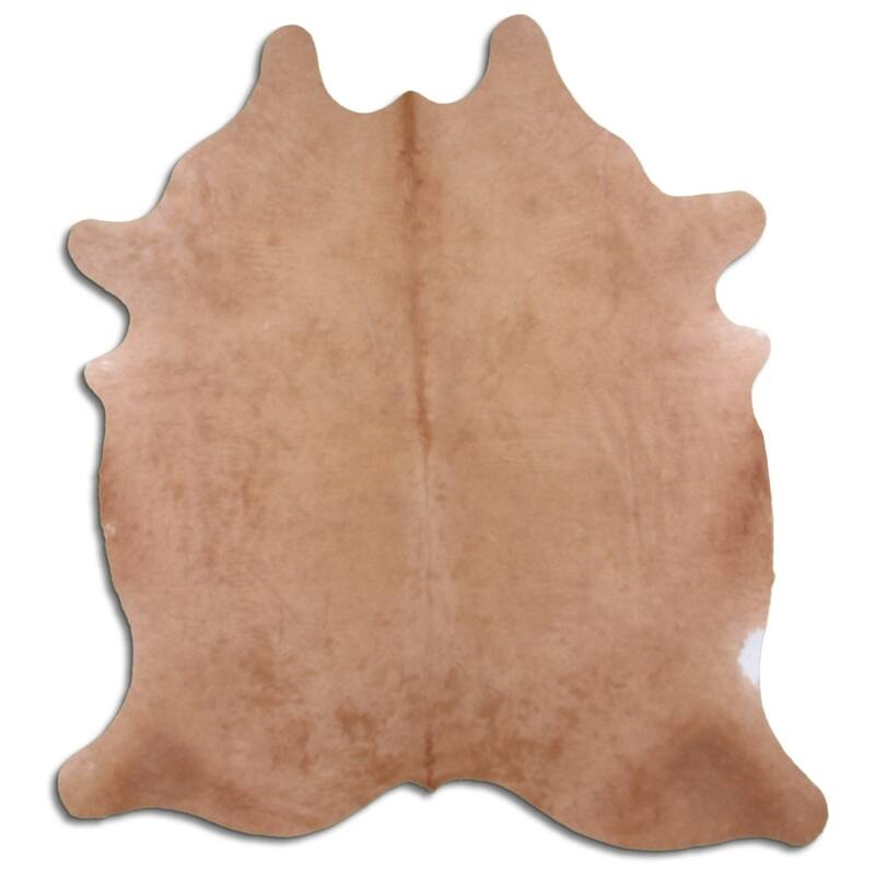 beige cowhide rug - L