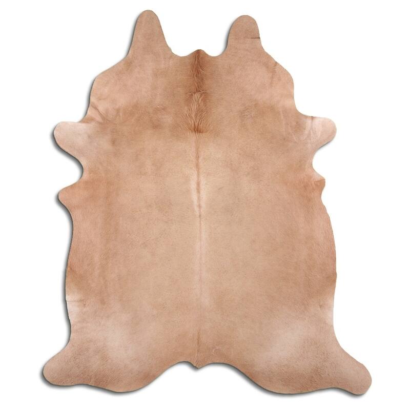 binx cowhide beige brown area rug - L