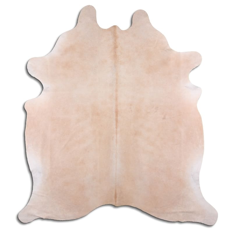 beige cowhide rug - L