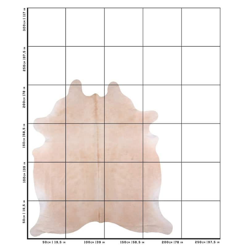 beige cowhide rug - L