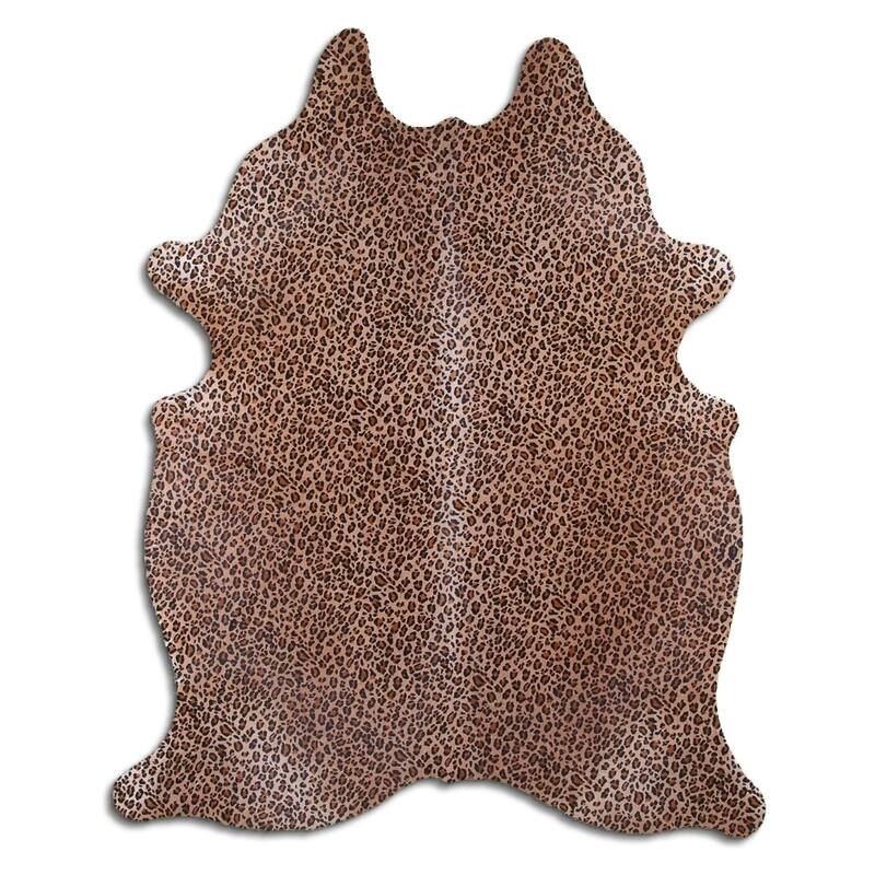 beige cowhide rug - L
