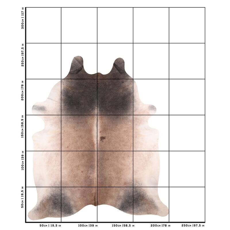 cowhide grey and cream - L