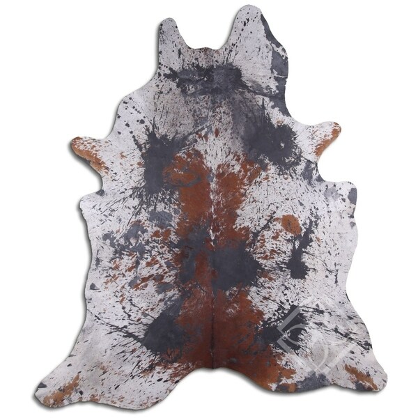 grey cowhide pieced rug L Overstock 30669637