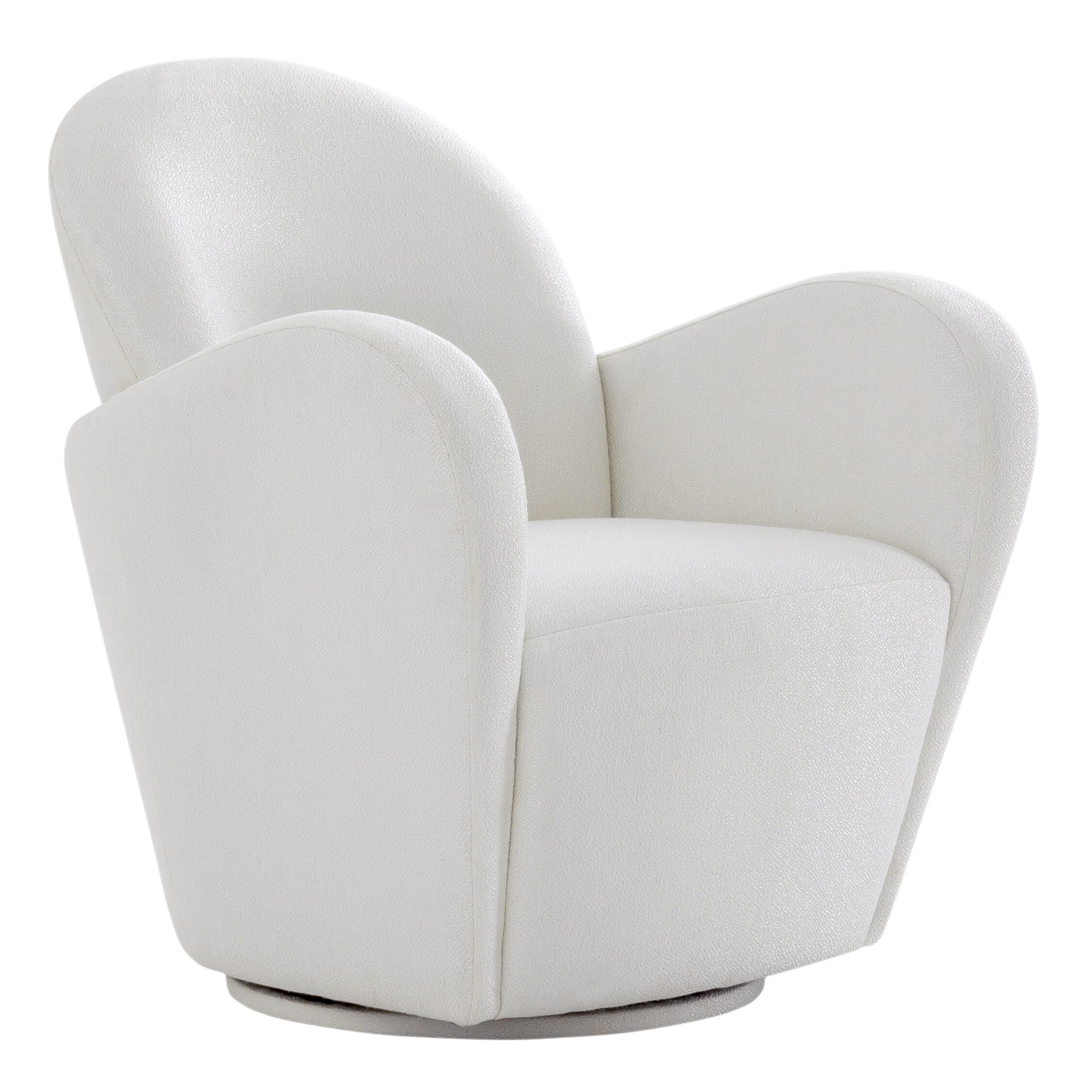 pasargad home elena collection modern swivel chair ivory