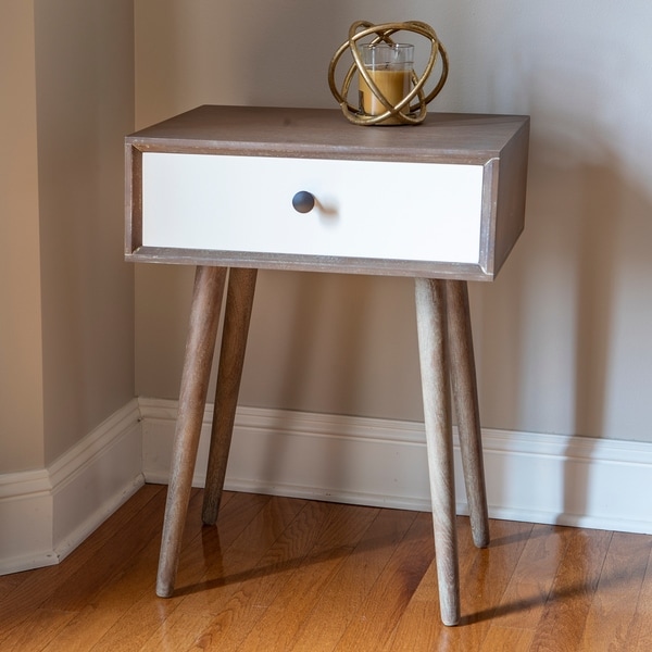 Melvin Mid-Century Modern Storage Accent Table - Overstock - 30671147