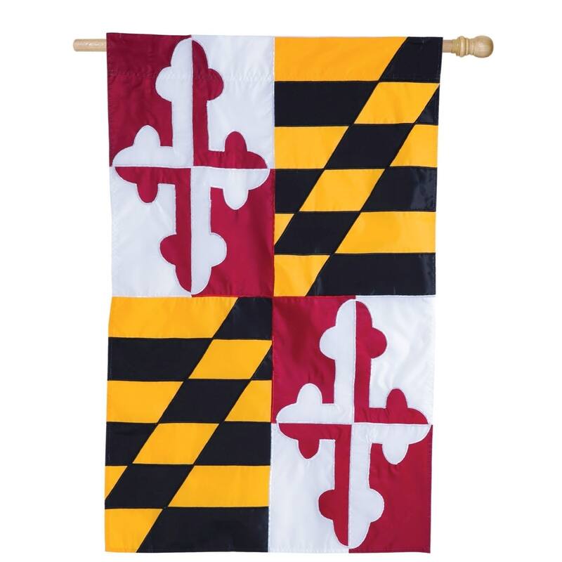 28" x 44" Maryland State Flag Applique House Flag
