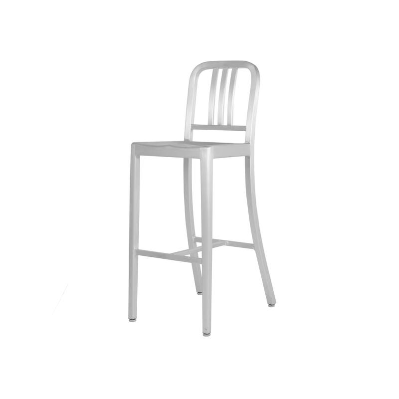Army Modern Aluminum Slat Back Bar Stool (24-inch/ 29-inch)