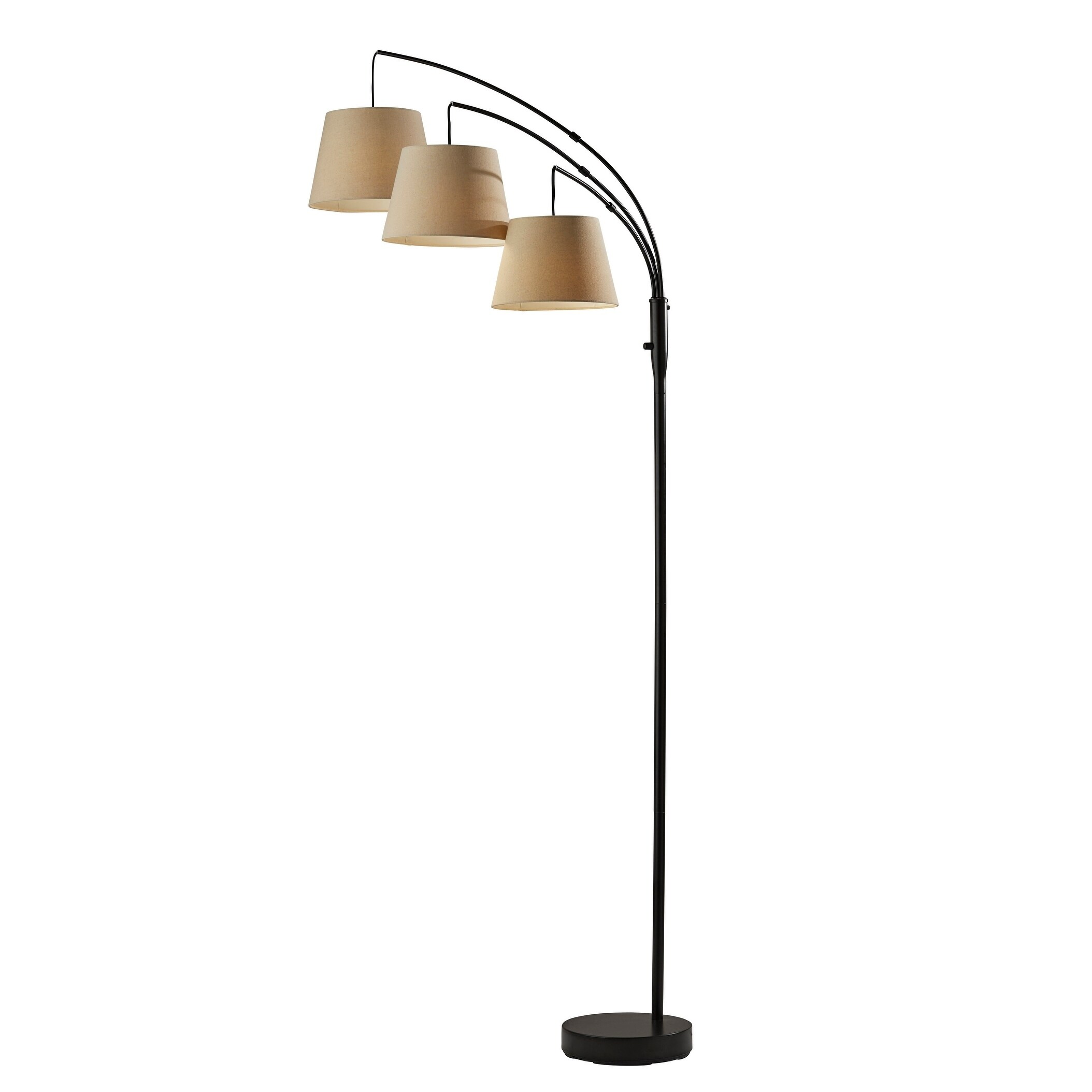 Shop Adesso Antique Bronze 3 Arm Arc Floor Lamp Free Shipping