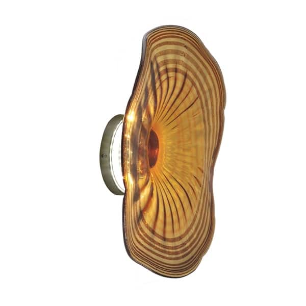 slide 1 of 1, Amber Handover 20In LED Hand Blown Art Glass Wall Light