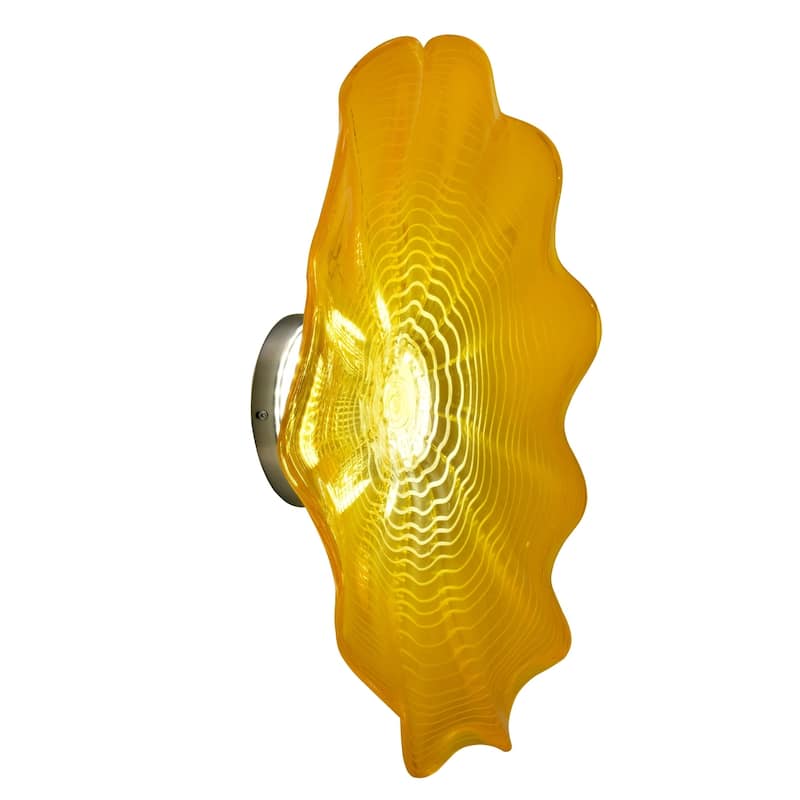 Tawney Gold 20D LED Hand Blown Art Glass Wall Light Fixture