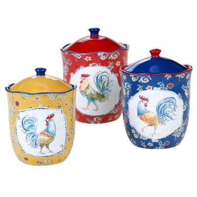 Certified International Morning Bloom 3-piece Canister Set