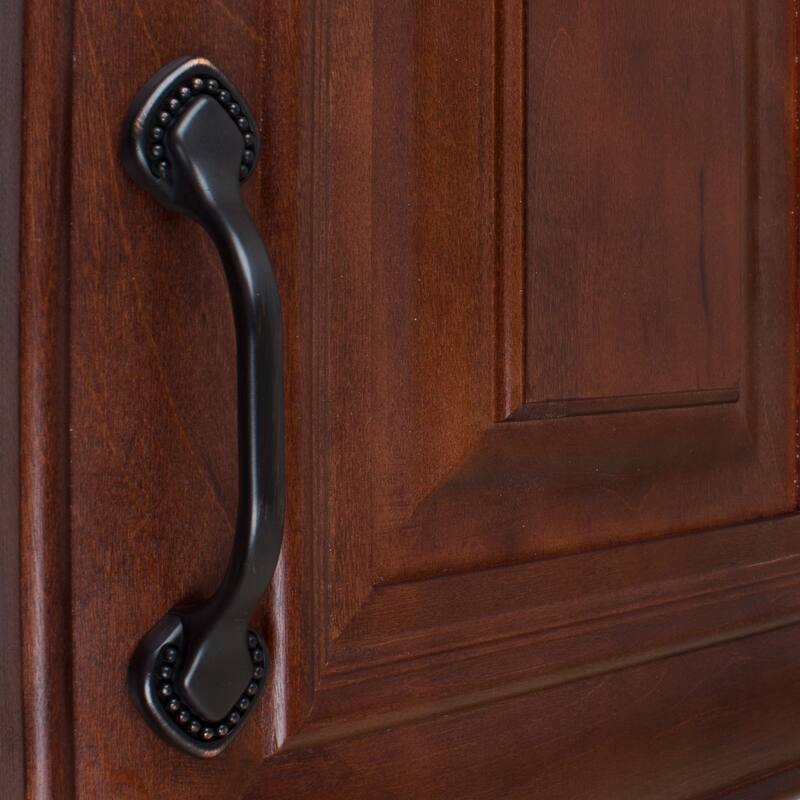 GlideRite 5-Pack 3 in. Center Beaded Spade Rubbed Bronze Cabinet Pull - Oil Rubbed Bronze