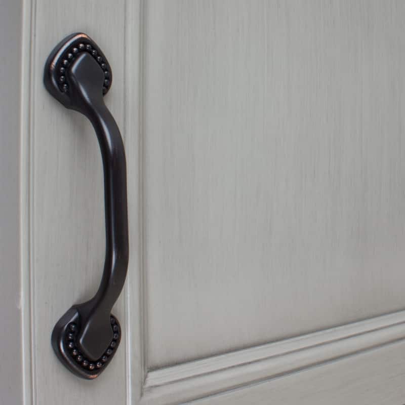 GlideRite 5-Pack 3 in. Center Beaded Spade Rubbed Bronze Cabinet Pull - Oil Rubbed Bronze