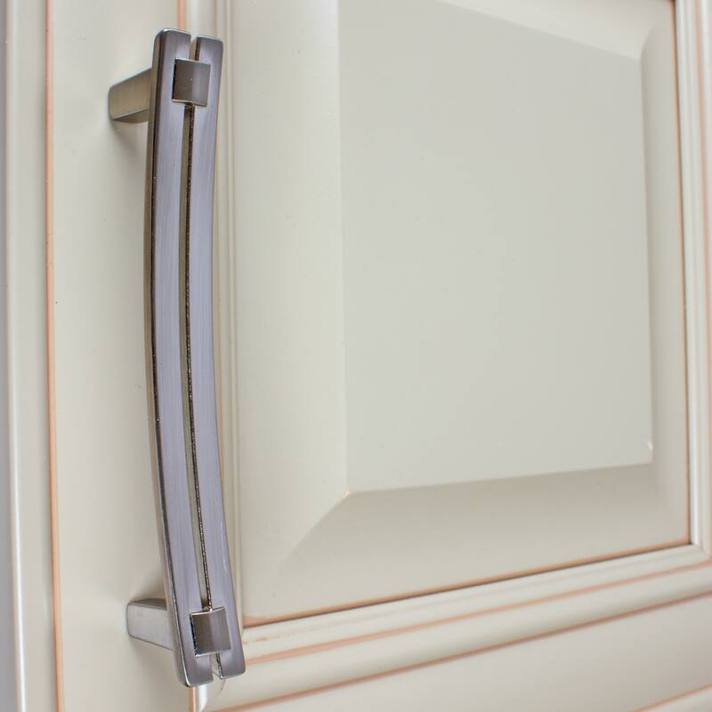 GlideRite 5-Pack 5 in. Center Dual Bar Satin Nickel Cabinet Pulls - Satin Nickel