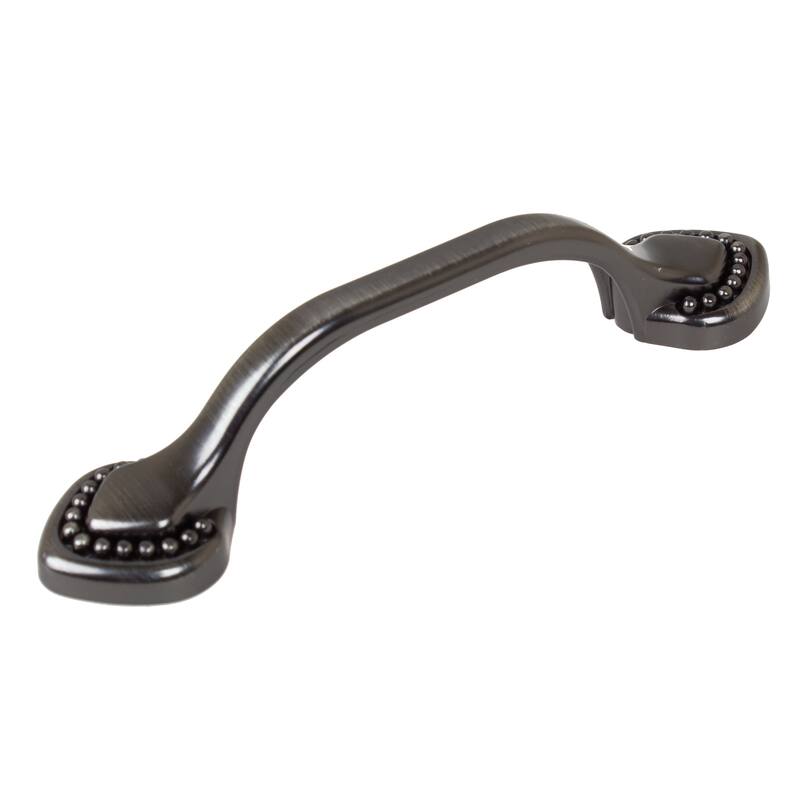 GlideRite 5-Pack 3 in. Center Beaded Spade Brushed Pewter Cabinet Pull - Brushed Pewter