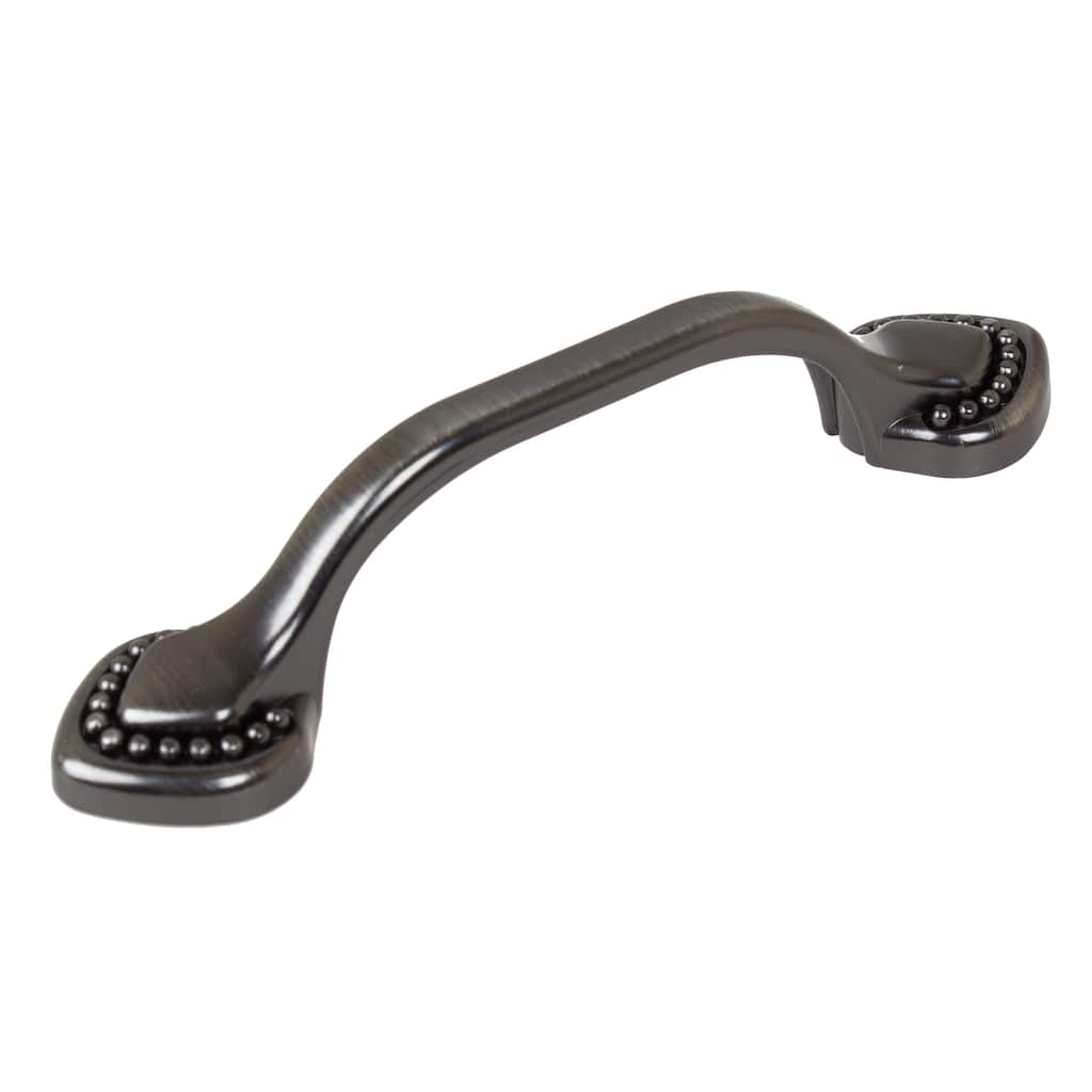 GlideRite 5-Pack 3 in. Center Beaded Spade Brushed Pewter Cabinet Pull - Brushed Pewter