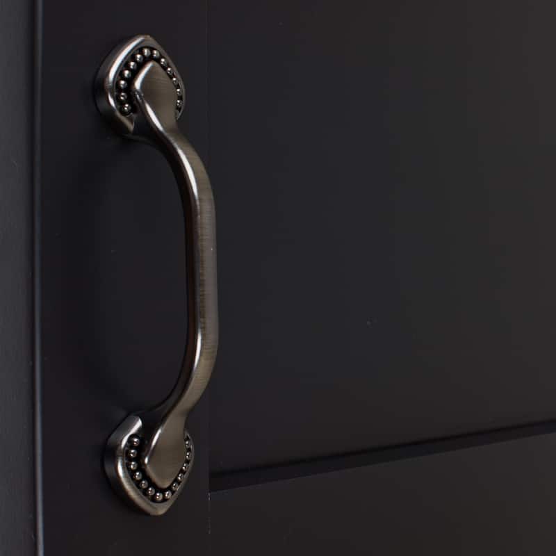 GlideRite 5-Pack 3 in. Center Beaded Spade Brushed Pewter Cabinet Pull - Brushed Pewter