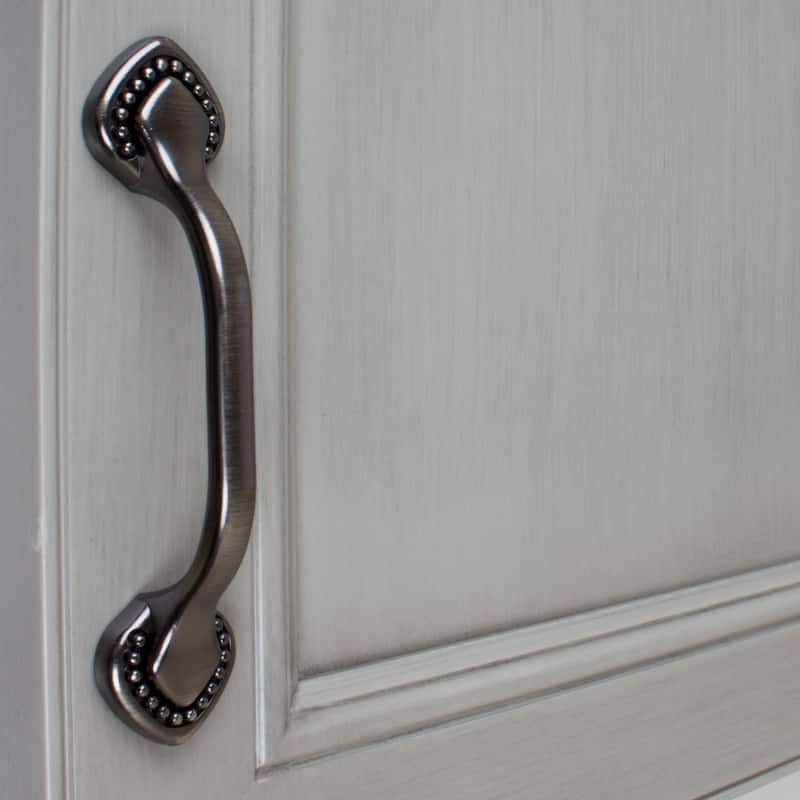 GlideRite 5-Pack 3 in. Center Beaded Spade Brushed Pewter Cabinet Pull - Brushed Pewter