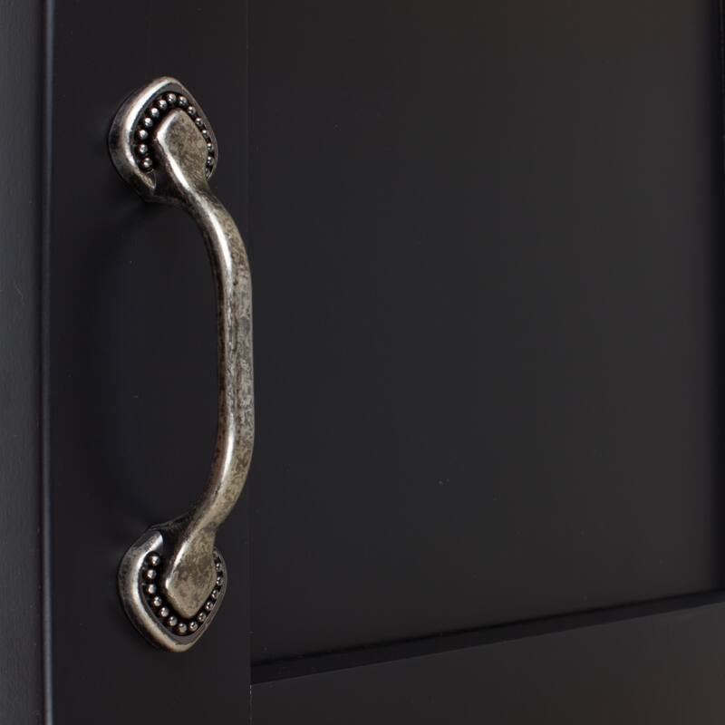 GlideRite 5-Pack 3 in. CC Beaded Spade Weathered Nickel Cabinet Pull - Weathered Nickel
