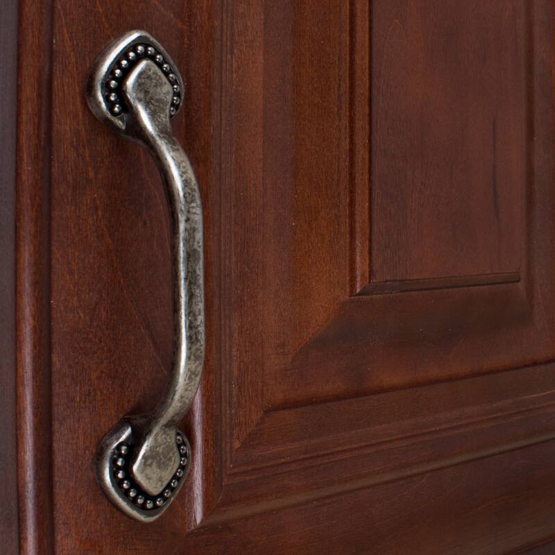 GlideRite 5-Pack 3 in. CC Beaded Spade Weathered Nickel Cabinet Pull - Weathered Nickel