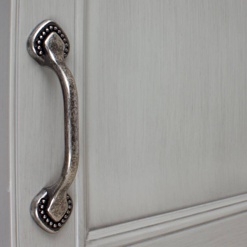 GlideRite 5-Pack 3 in. CC Beaded Spade Weathered Nickel Cabinet Pull - Weathered Nickel