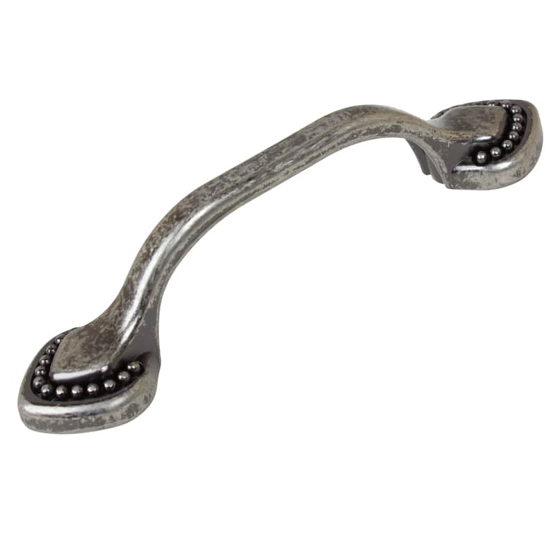 GlideRite 5-Pack 3 in. CC Beaded Spade Weathered Nickel Cabinet Pull - Weathered Nickel