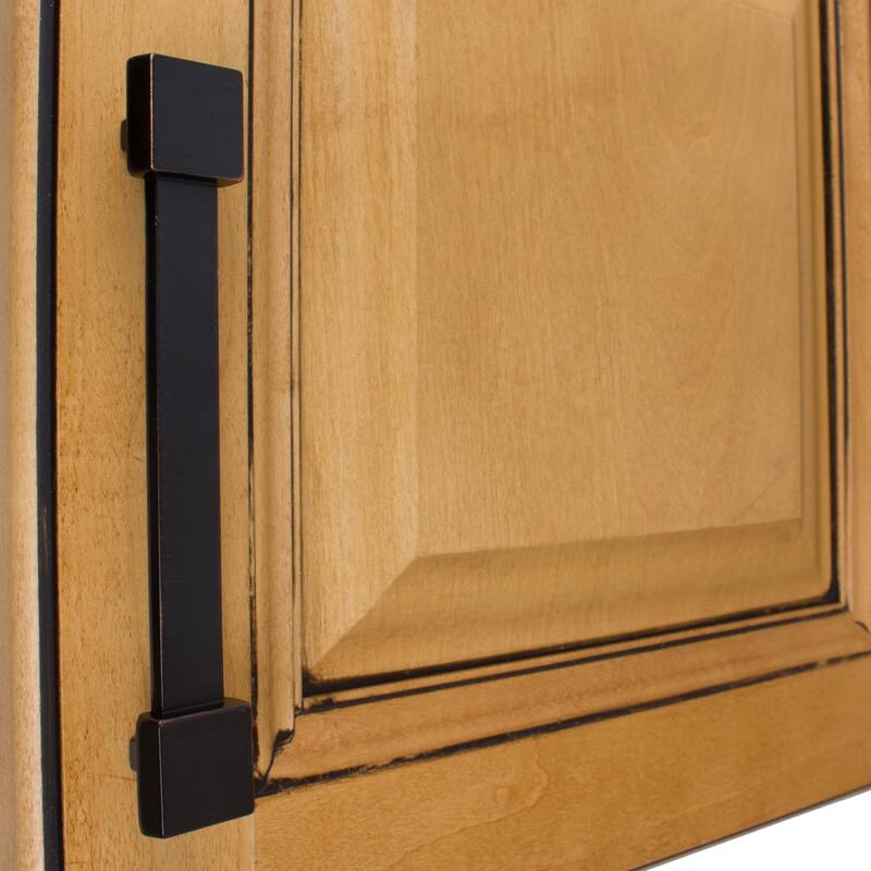 GlideRite 5-Pack 5 in. Center Square Edge Rubbed Bronze Cabinet Pulls - Oil Rubbed Bronze