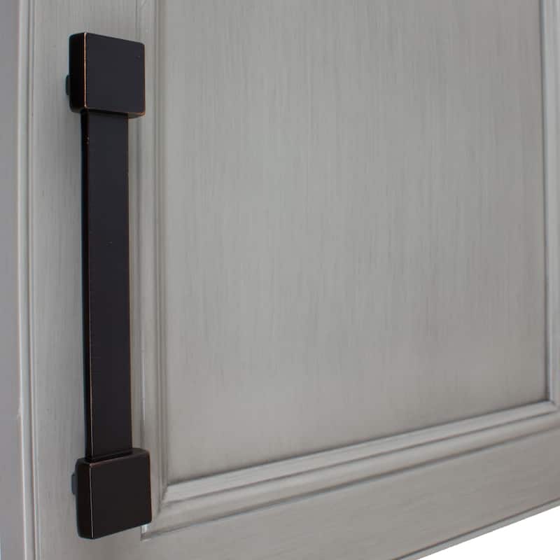GlideRite 5-Pack 5 in. Center Square Edge Rubbed Bronze Cabinet Pulls - Oil Rubbed Bronze