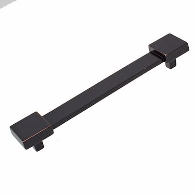 GlideRite 5-Pack 5 in. Center Square Edge Rubbed Bronze Cabinet Pulls - Oil Rubbed Bronze
