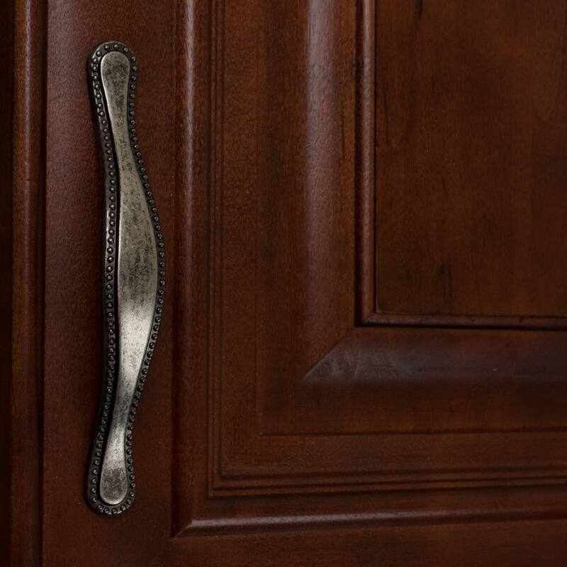 GlideRite 5-Pack 3 Inch Center Weathered Nickel Beaded Cabinet Pulls - Weathered Nickel