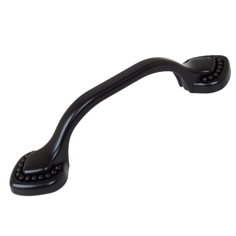 GlideRite 5-Pack 3 in. Center Beaded Spade Matte Black Cabinet Pulls - Matte Black
