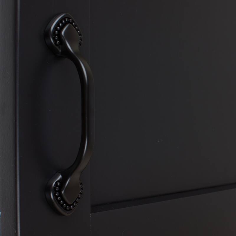 GlideRite 5-Pack 3 in. Center Beaded Spade Matte Black Cabinet Pulls - Matte Black