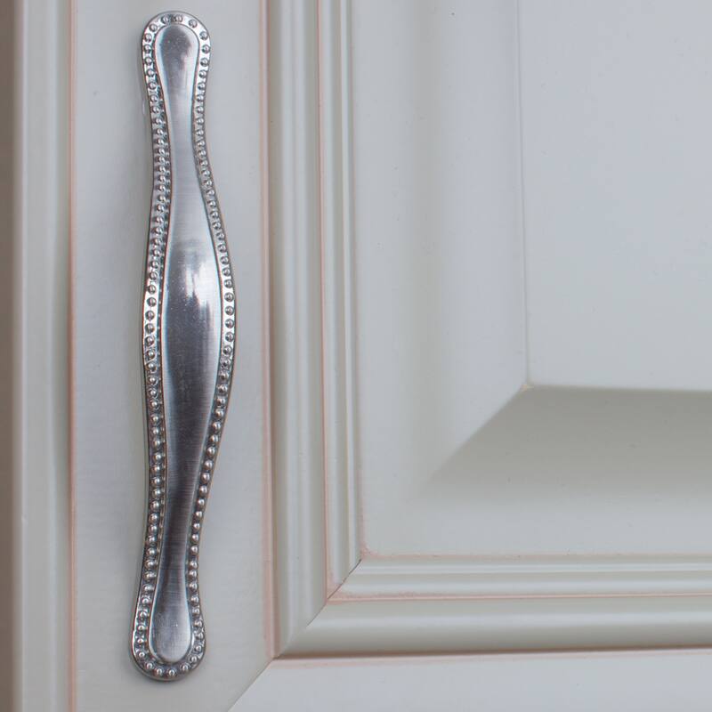 GlideRite 5-Pack 3 Inch Center Satin Nickel Beaded Cabinet Pulls - Satin Nickel