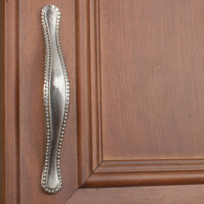 GlideRite 5-Pack 3 Inch Center Satin Nickel Beaded Cabinet Pulls - Satin Nickel