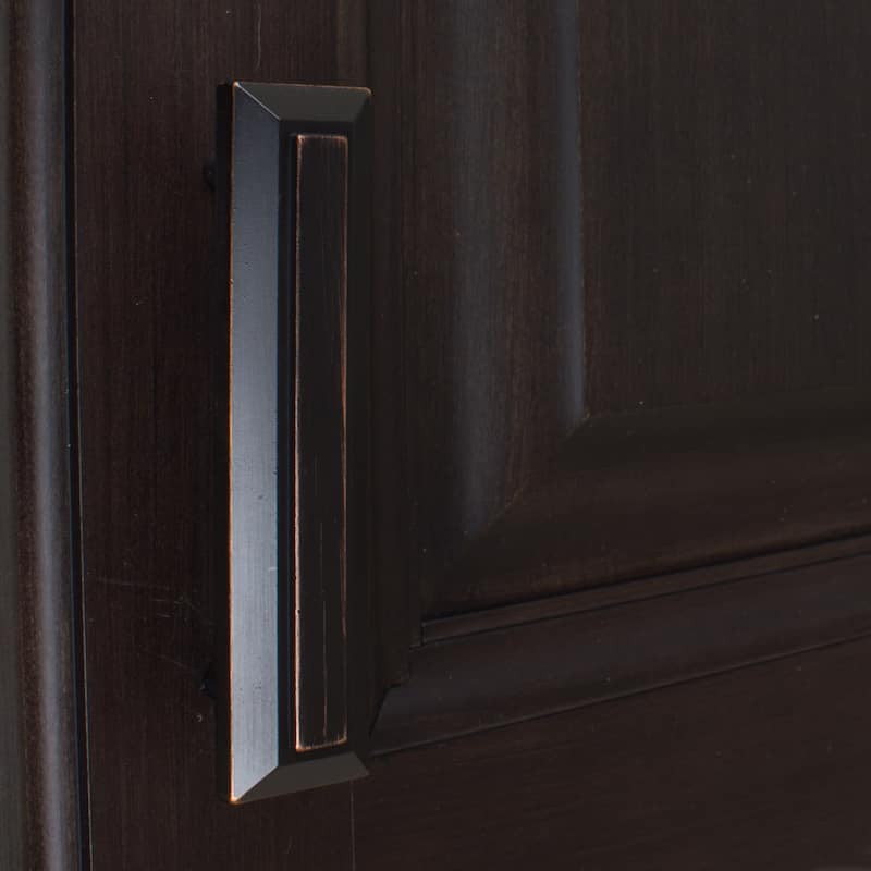 GlideRite 5-Pack 3 in. CC Classic Rubbed Bronze Grooved Rectangle Pull - Oil Rubbed Bronze