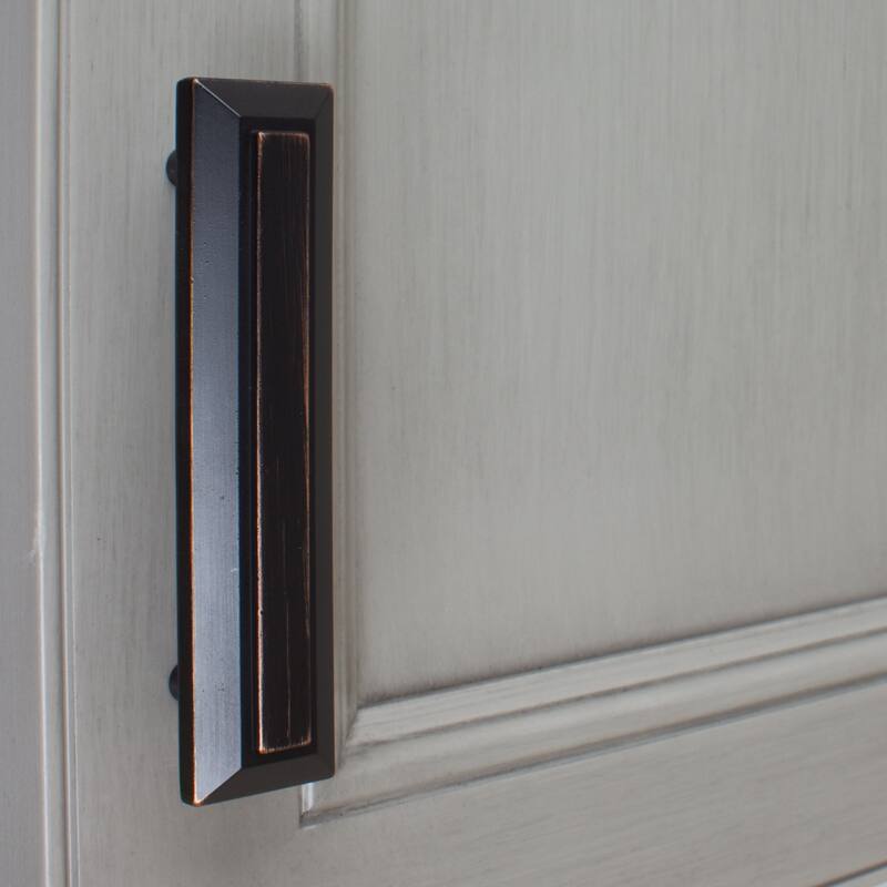GlideRite 5-Pack 3 in. CC Classic Rubbed Bronze Grooved Rectangle Pull - Oil Rubbed Bronze