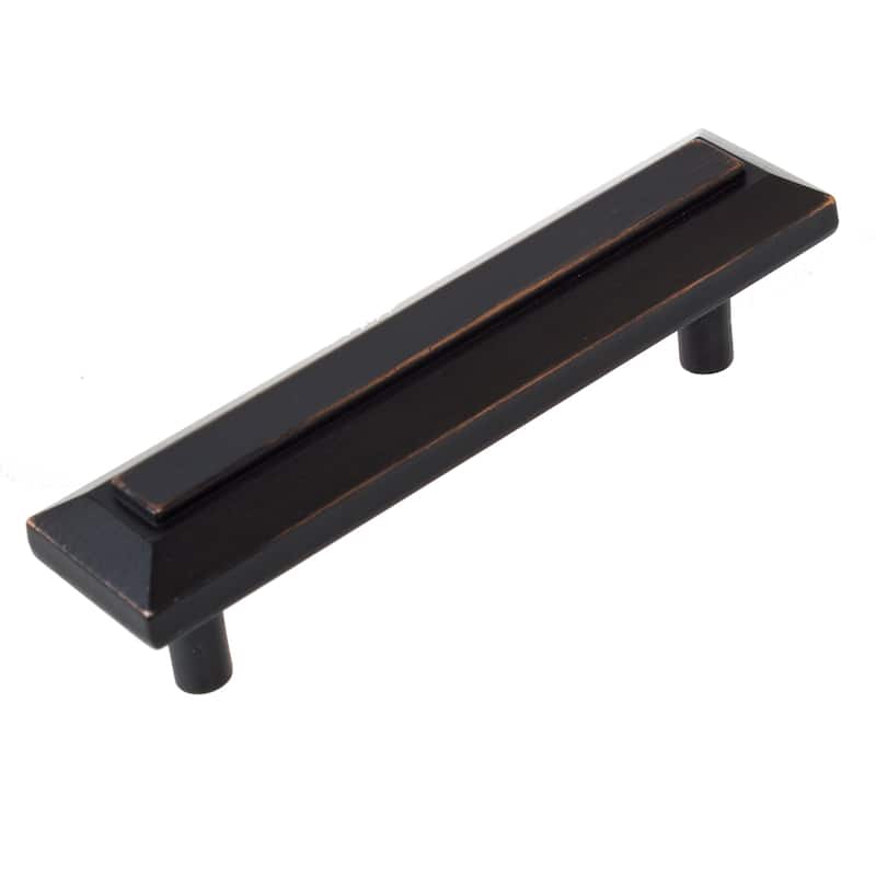 GlideRite 5-Pack 3 in. CC Classic Rubbed Bronze Grooved Rectangle Pull - Oil Rubbed Bronze