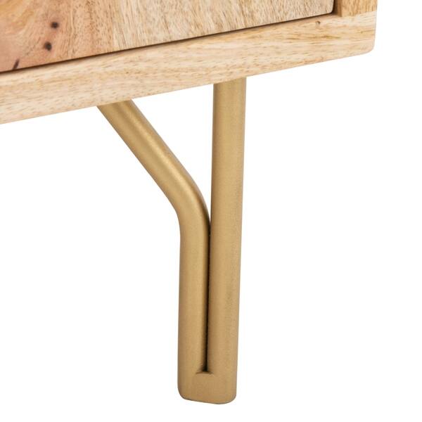 Shop Safavieh Flora Modern Natural Wood Storage Nightstand Free