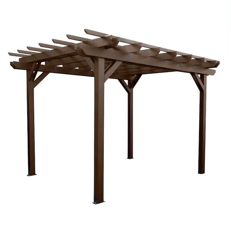 Highwood Bodhi 10 x 10 Recycled Plastic Pergola - Weathered Acorn