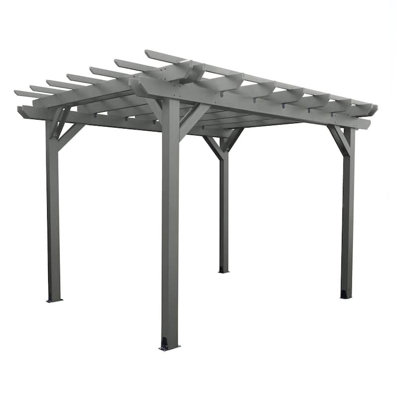 Highwood Bodhi 10 x 12 Recycled Plastic Pergola - Coastal Teak