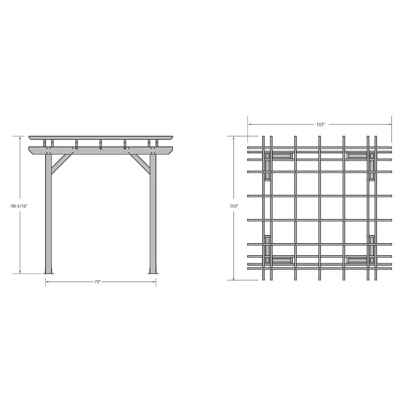 Highwood Bodhi 8 x 8 Recycled Plastic Pergola