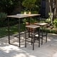 preview thumbnail 1 of 6, SEI Furniture 3-Piece Natural Acacia Wood Outdoor Patio Bar Height Dining Set with Table and Backless Stools