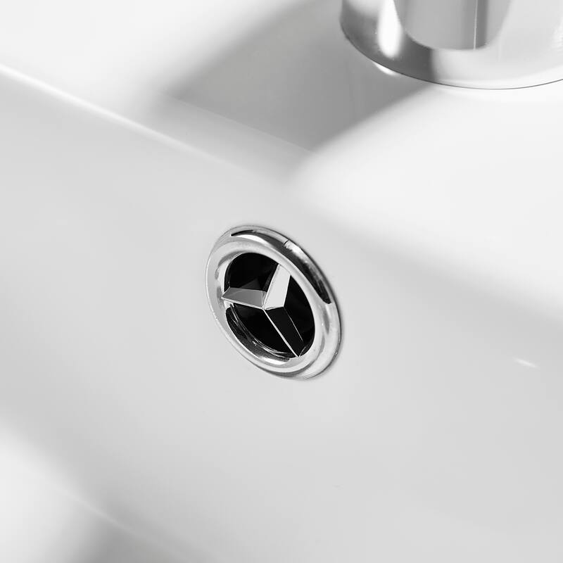 CB HOME Modern Ceramic Basin Rectangular Vessel Sink with Side Flat