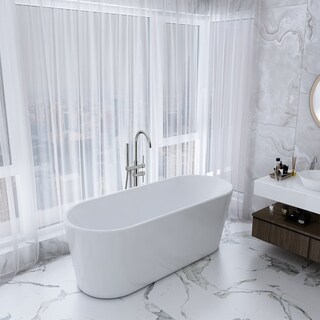 Shop Oval free standing bathtub, overflow. 63x27, without overflow ...