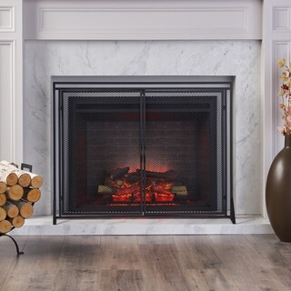 Cartwright Modern Iron Fireplace Screen by Christopher Knight Home - 30.50" H x 40.00" W and is 10.25" D