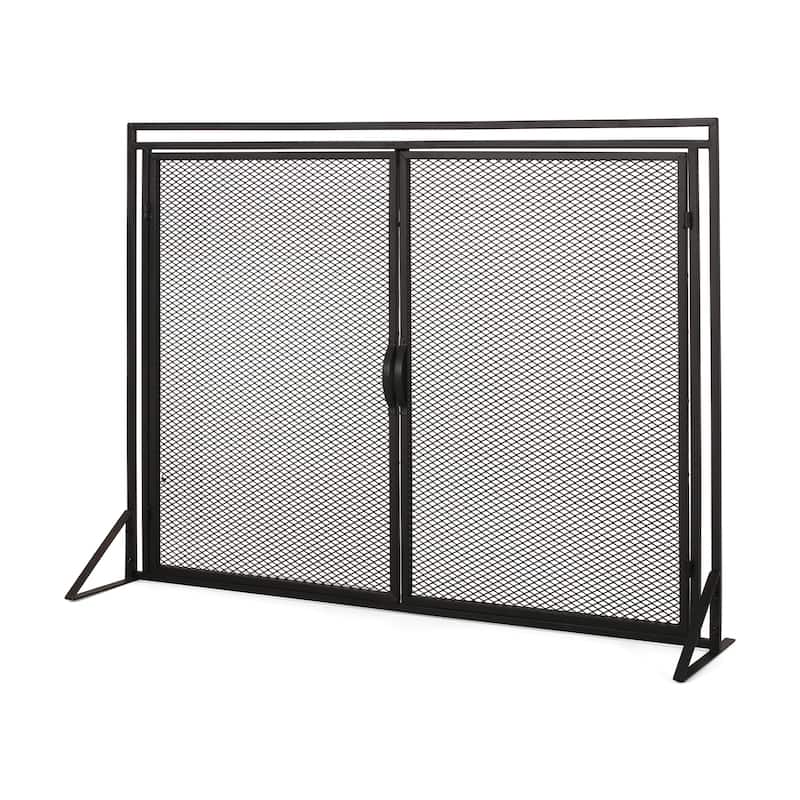 Cartwright Modern Iron Fireplace Screen by Christopher Knight Home - 30.50" H x 40.00" W and is 10.25" D